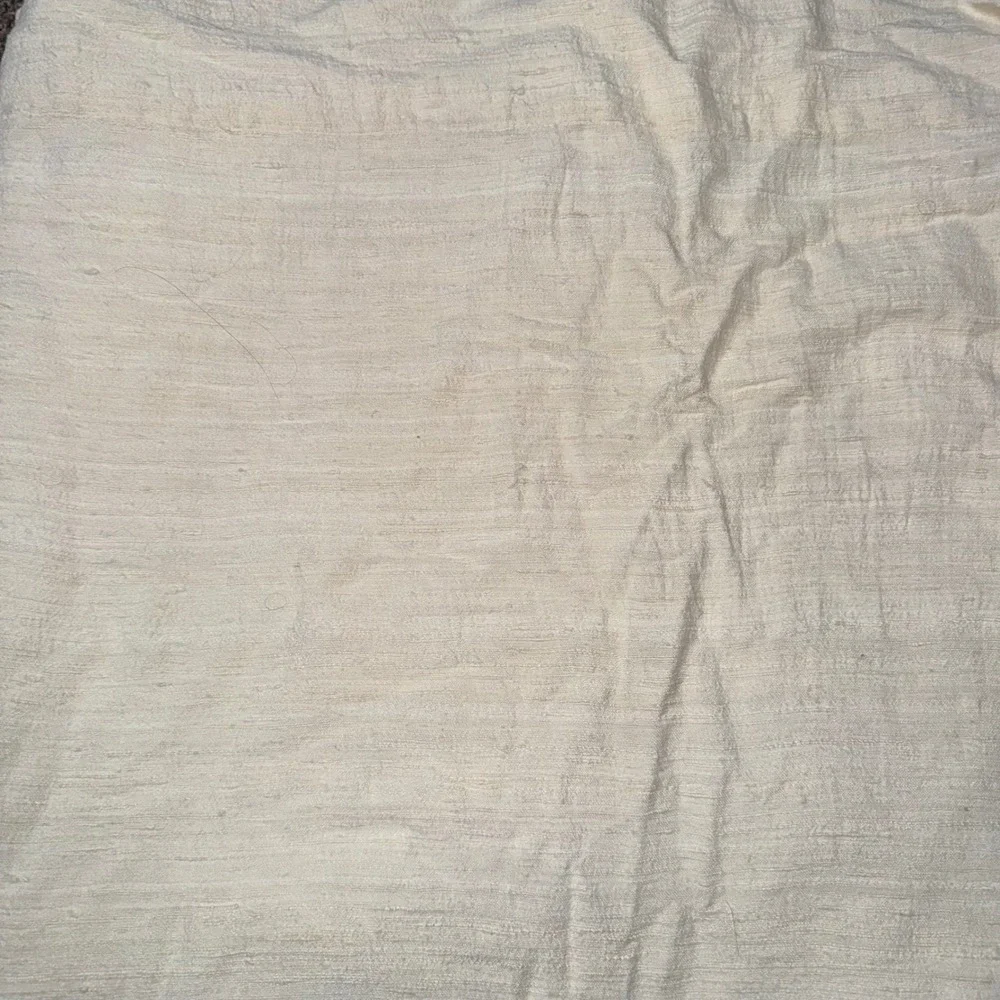 Quince Raw Silk Curtain Panel Pair 48x84 Off-White Excellent Cotton Lined Luxury